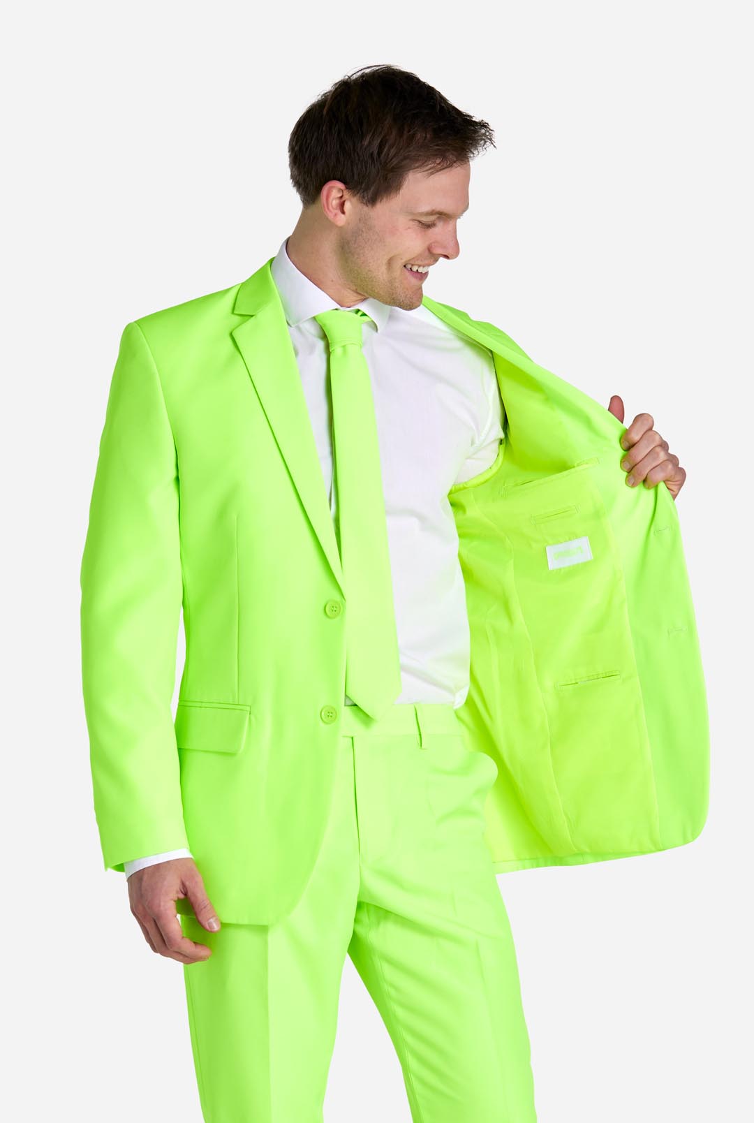 lime green men's dress shirt OppoSuits Suit - Neon Lucky - Fabric Type: SEQUIN TOUCH OF QUALITY Jessie Woven Ankle Strap Colour:Oatmeal